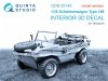 Quinta Studio QDS-35145 Schwimmwagen Type 166 3D-Printed & coloured Interior on decal paper (Tamiya) (Small version) 1/35